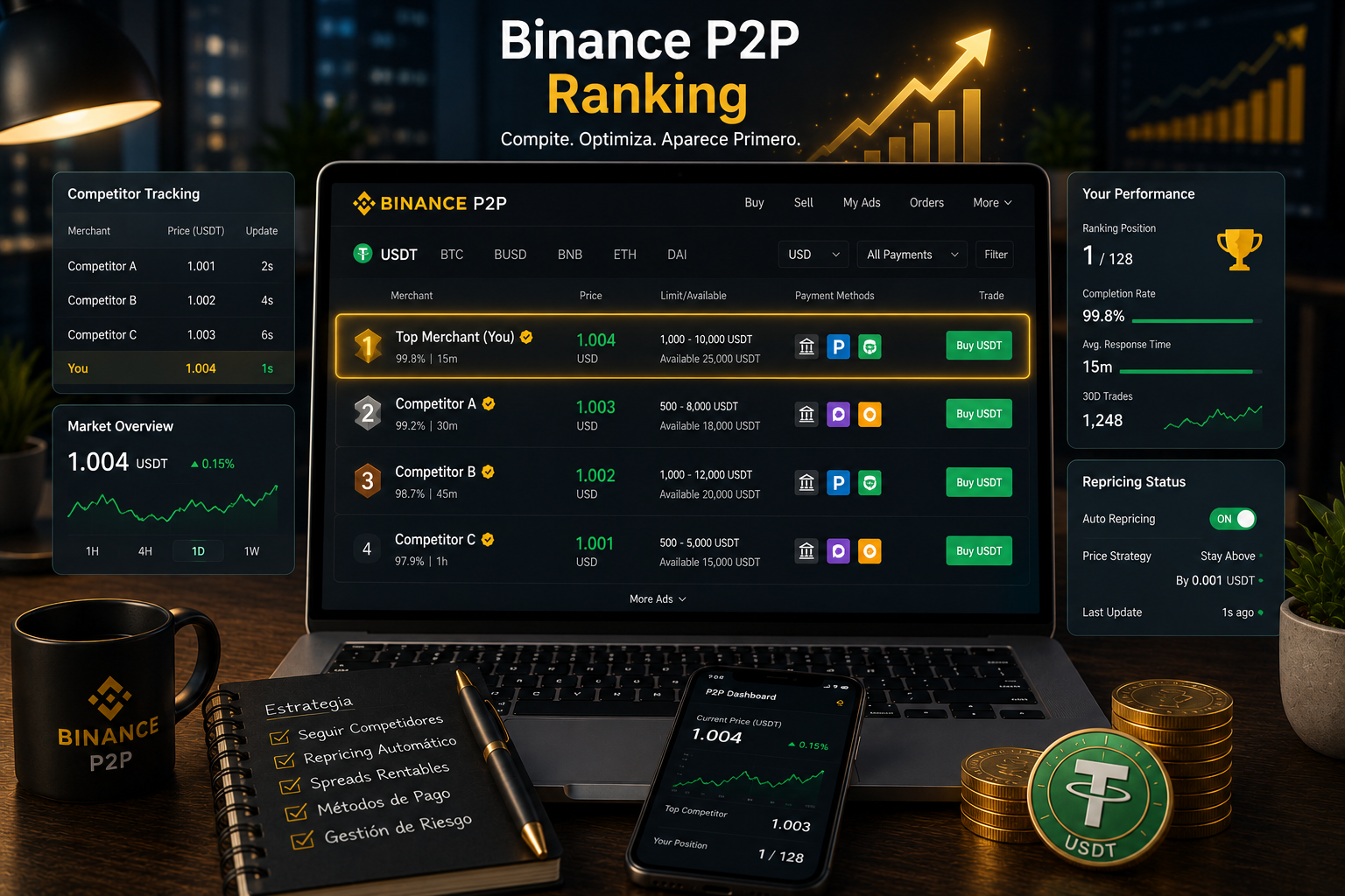 Cómo Aparecer Primero en Binance P2P – Guía para Merchants